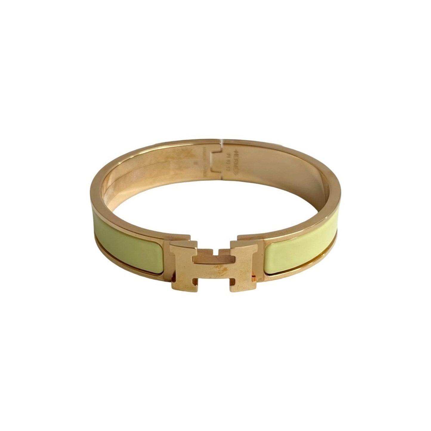 HERMES Click H Bracelet Bangle Women's Accessory Gold Yellow 28420