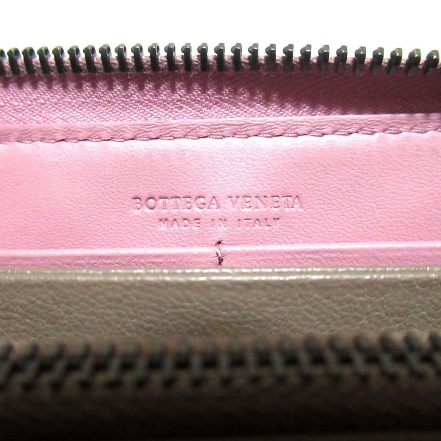 BOTTEGA VENETA Intrecciato Round Zip Long Wallet, Pink, Men's and Women's