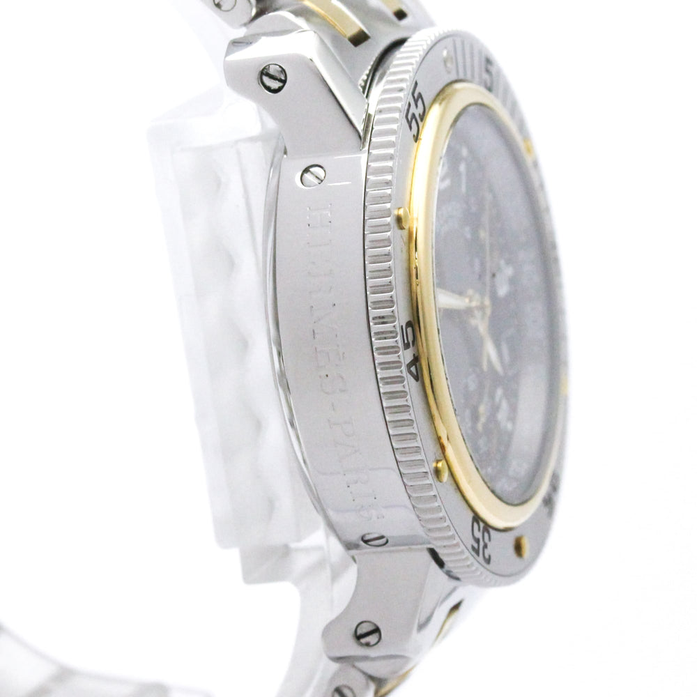 HERMES Clipper Diver Chronograph 18K Gold Steel Watch CL2.320 Polished — Very Good
