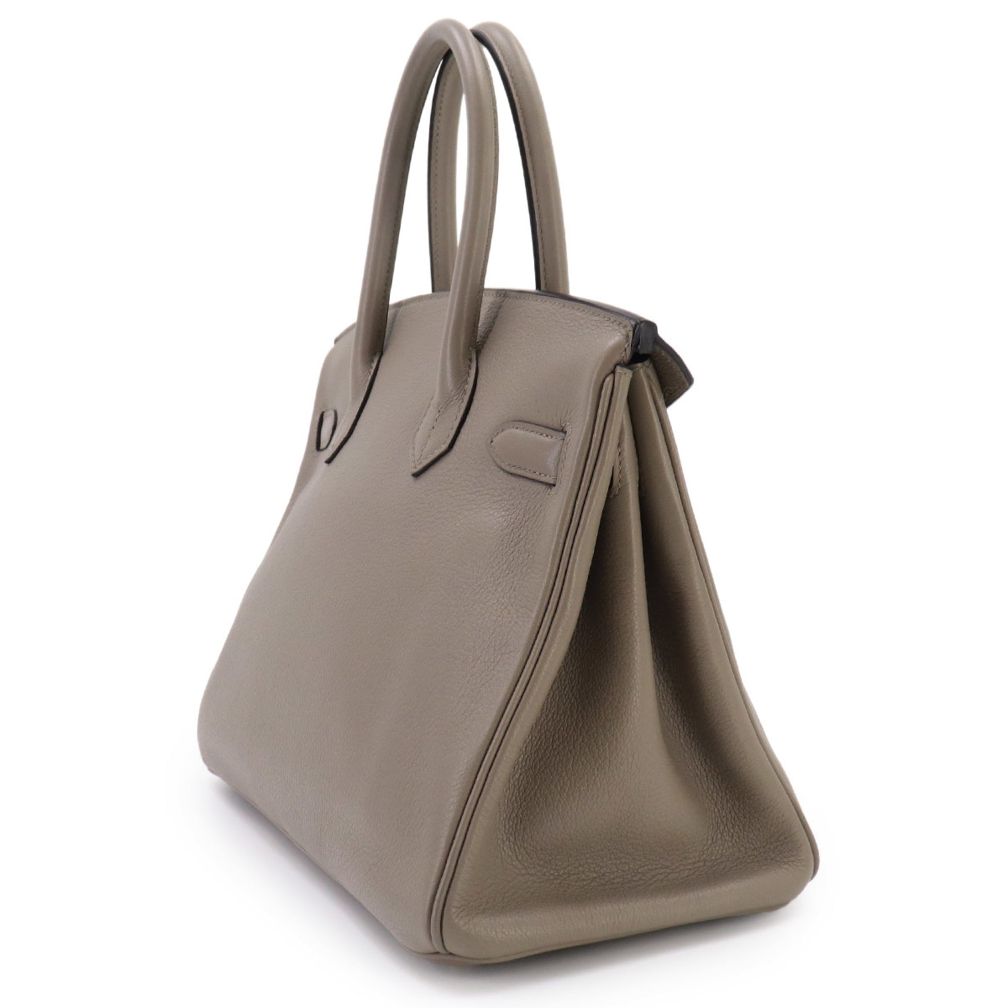 Birkin 30 Hermes HERMES Taurillon Novillo Gris Asphalt Handbag D Stamp Gold Hardware — New - Store Return