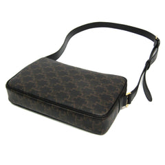 Celine Triomphe Medium Women's Coated Canvas,Leather Messenger Bag,Shoulder Bag Brown — Like New