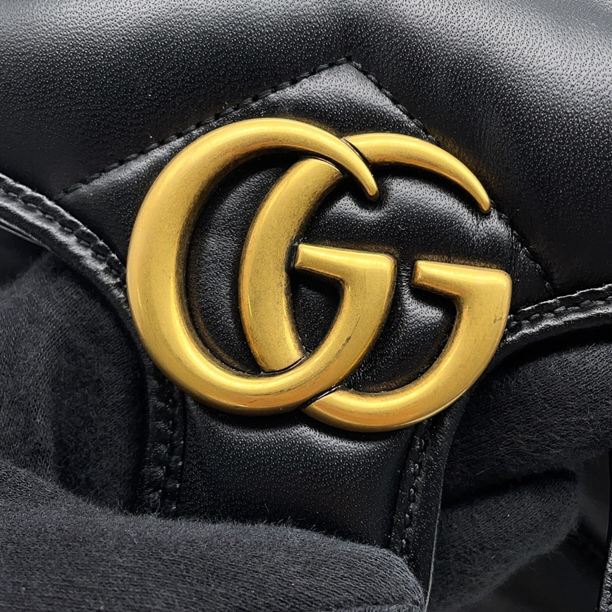 Gucci GG Marmont Leather Backpack 777253, GUCCI Handbag, Black, Handbag for Women — Like New