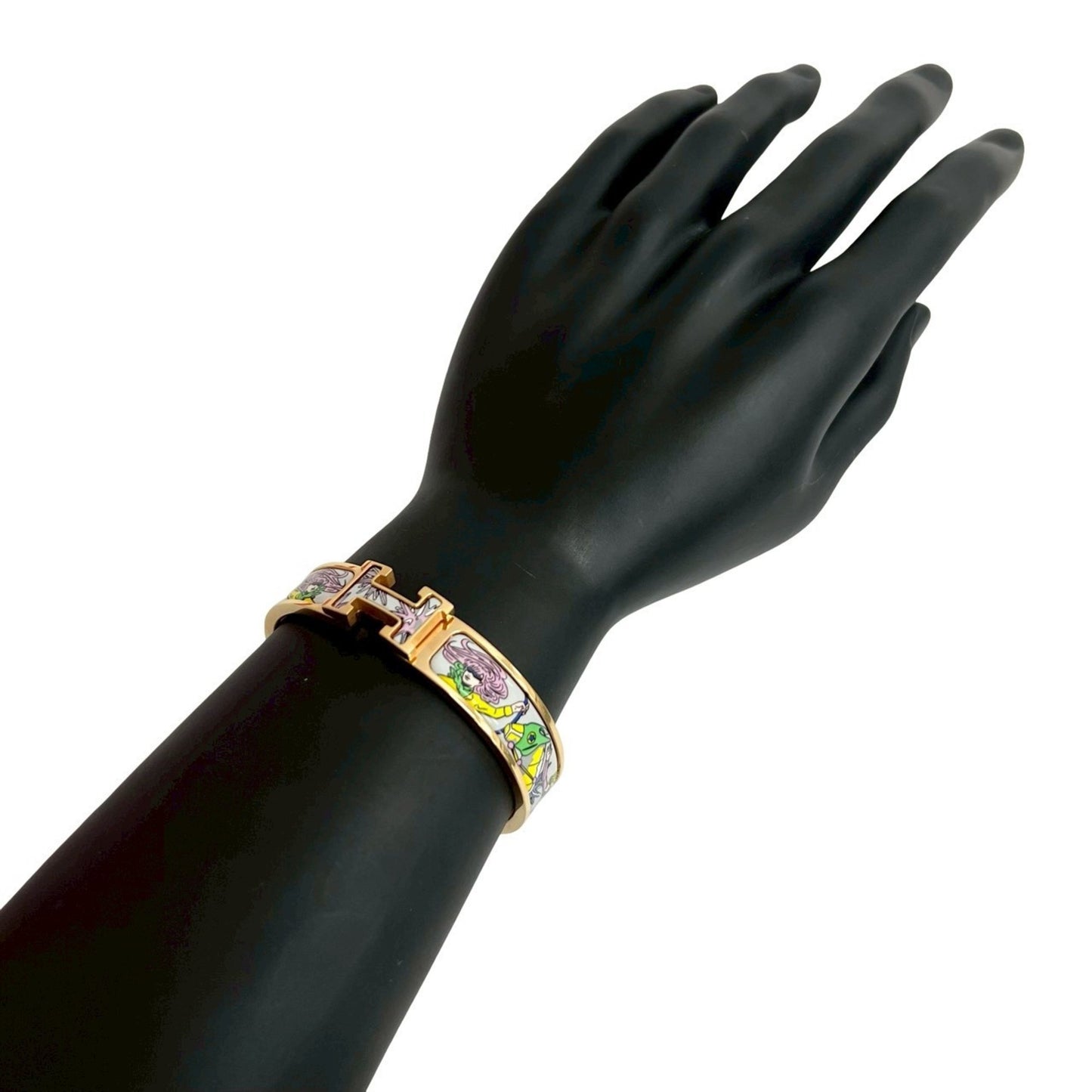 HERMES Click H Bracelet Bangle Accessory for Women, Gold Multicolor, 16550