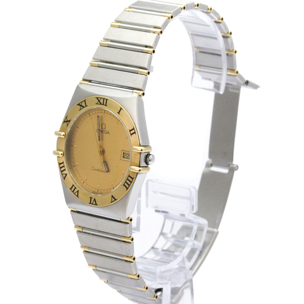 OMEGA Constellation 18K Gold Steel Quartz Mens Watch 396.1080 Polished — Very Good
