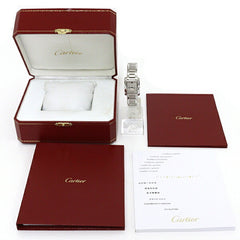 Cartier women's watch Tank Anglaise SM W4TA0003, diamond, stainless steel, quartz, silver dial, polished — Very Good