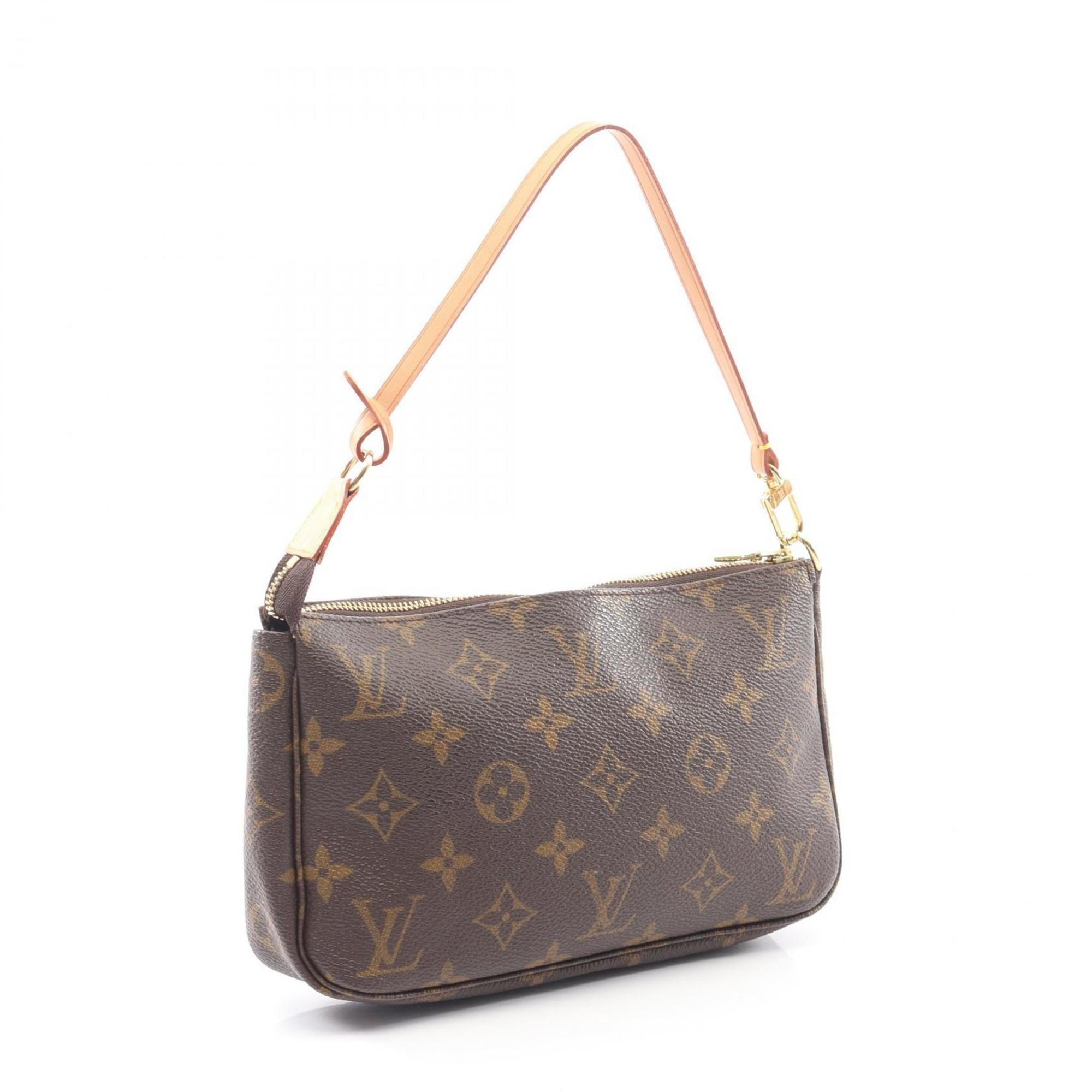Louis Vuitton Pochette Accessoires Handbag, Coated Canvas and Leather, Monogram, Women's, Brown, M51980