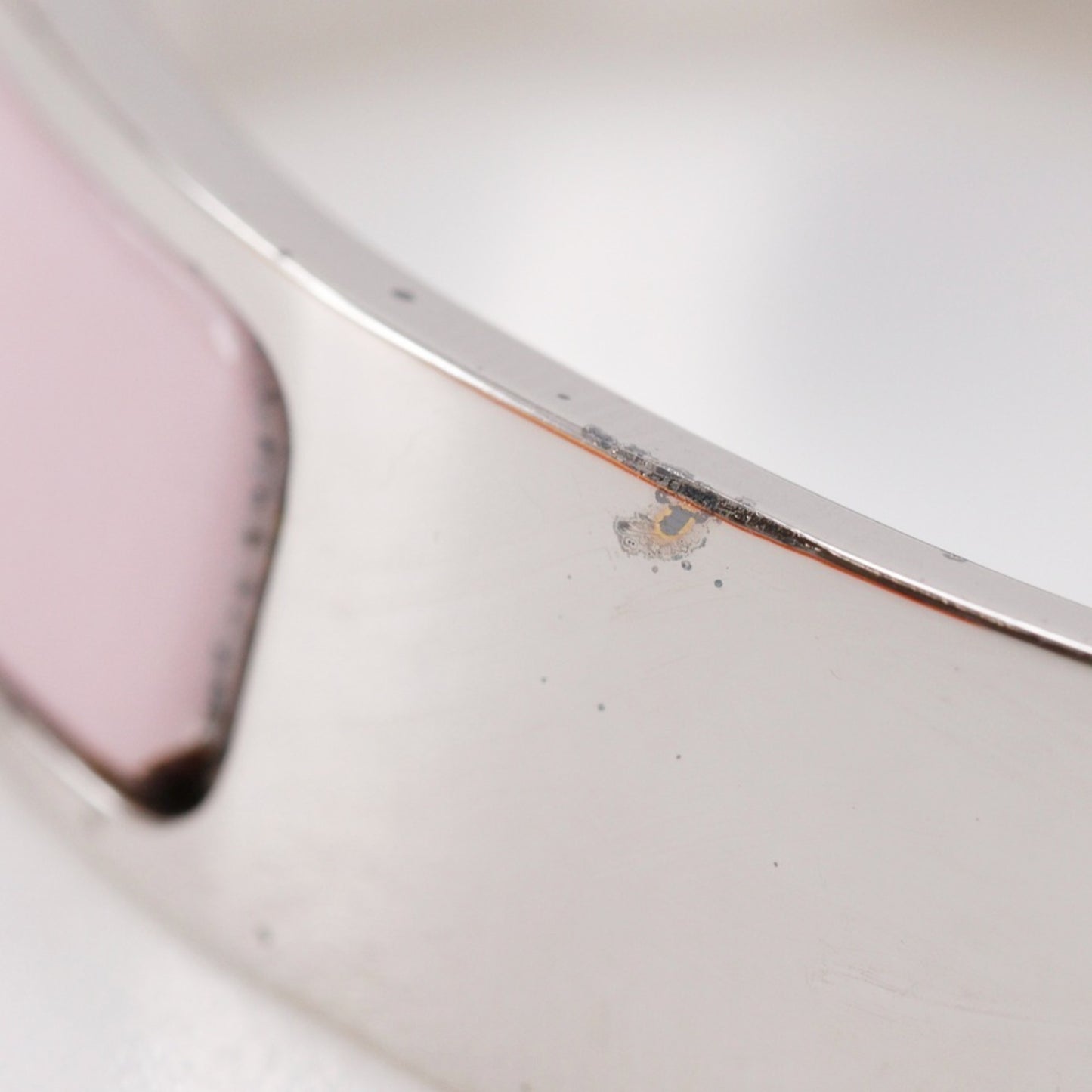 Hermes Click H PM Bangle Bracelet Silver/Pink Approx. 36.2g Ladies