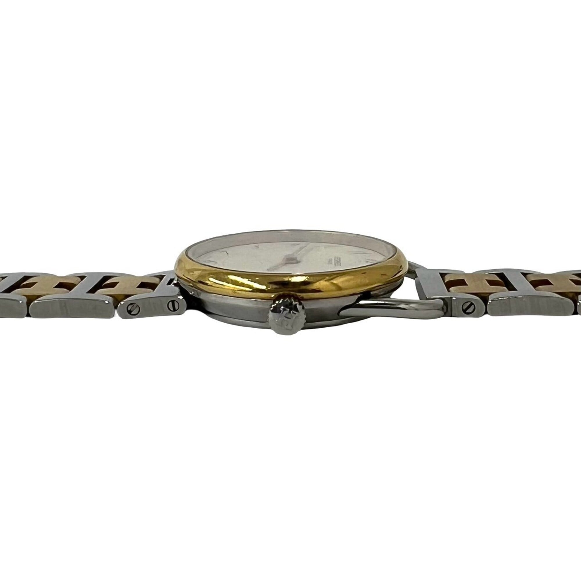 HERMES Arceau Stainless Steel GP Quartz Wristwatch, Silver/Gold, 21563 — Good