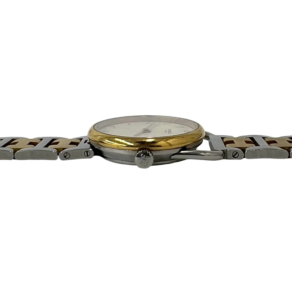 HERMES Arceau Stainless Steel GP Quartz Wristwatch, Silver/Gold, 21563 — Good