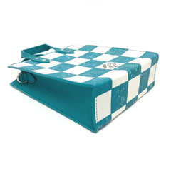 LOUIS VUITTON N60495 Damier Checkerboard Sac Plat XS Shoulder Bag Leather Women's Turquoise Blue E-220413-6 — New - Store Return