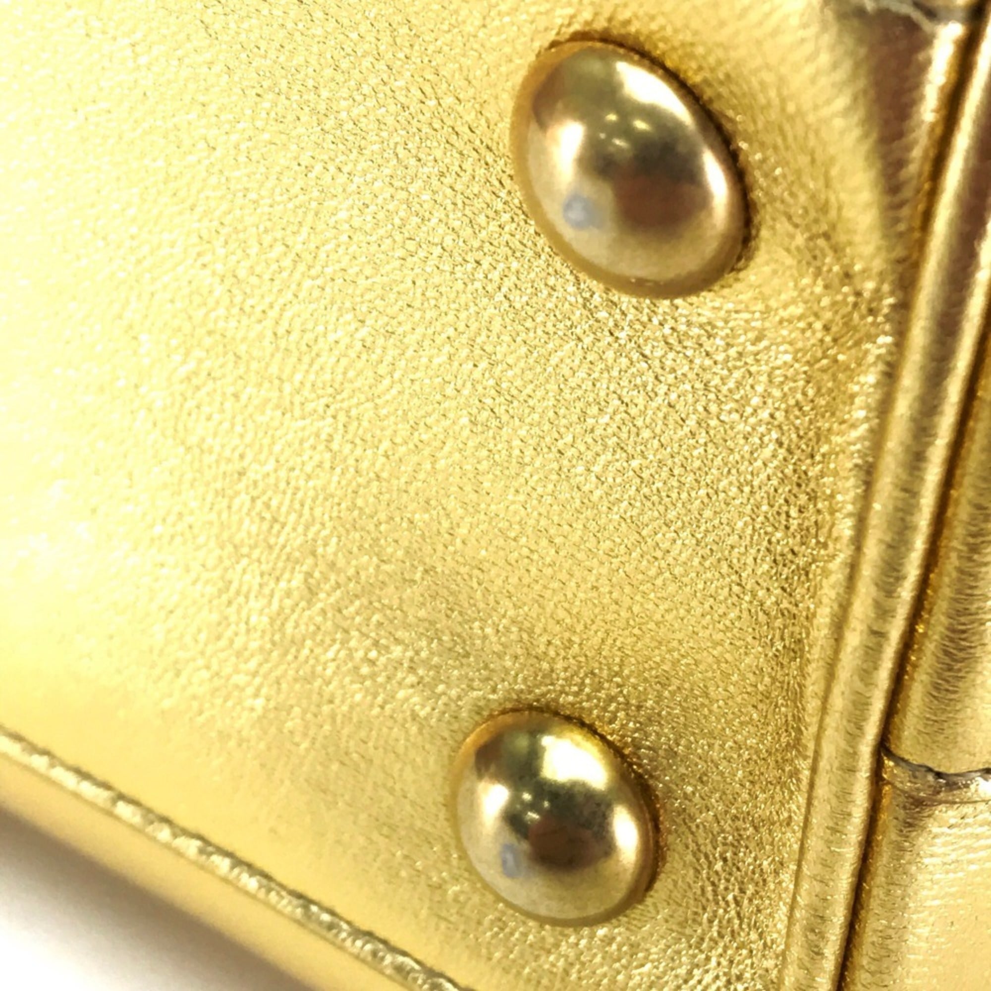 SAINT LAURENT Saint Laurent Paris Baby Duffle Handbag Shoulder Bag Leather Women's Gold — Like New