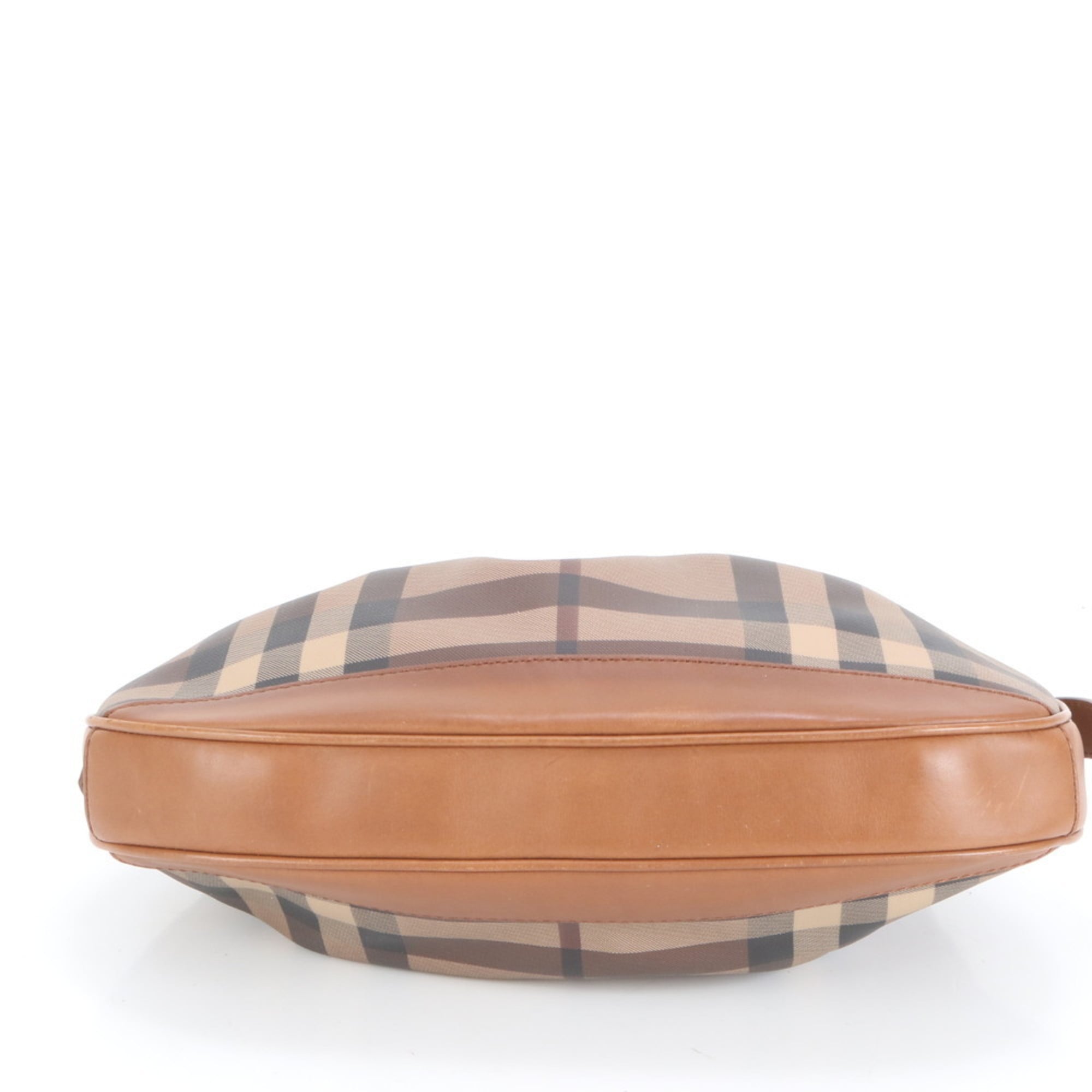 Burberry Nova Check Leather Shoulder Bag/Tote Bag/Handbag Brown Women's