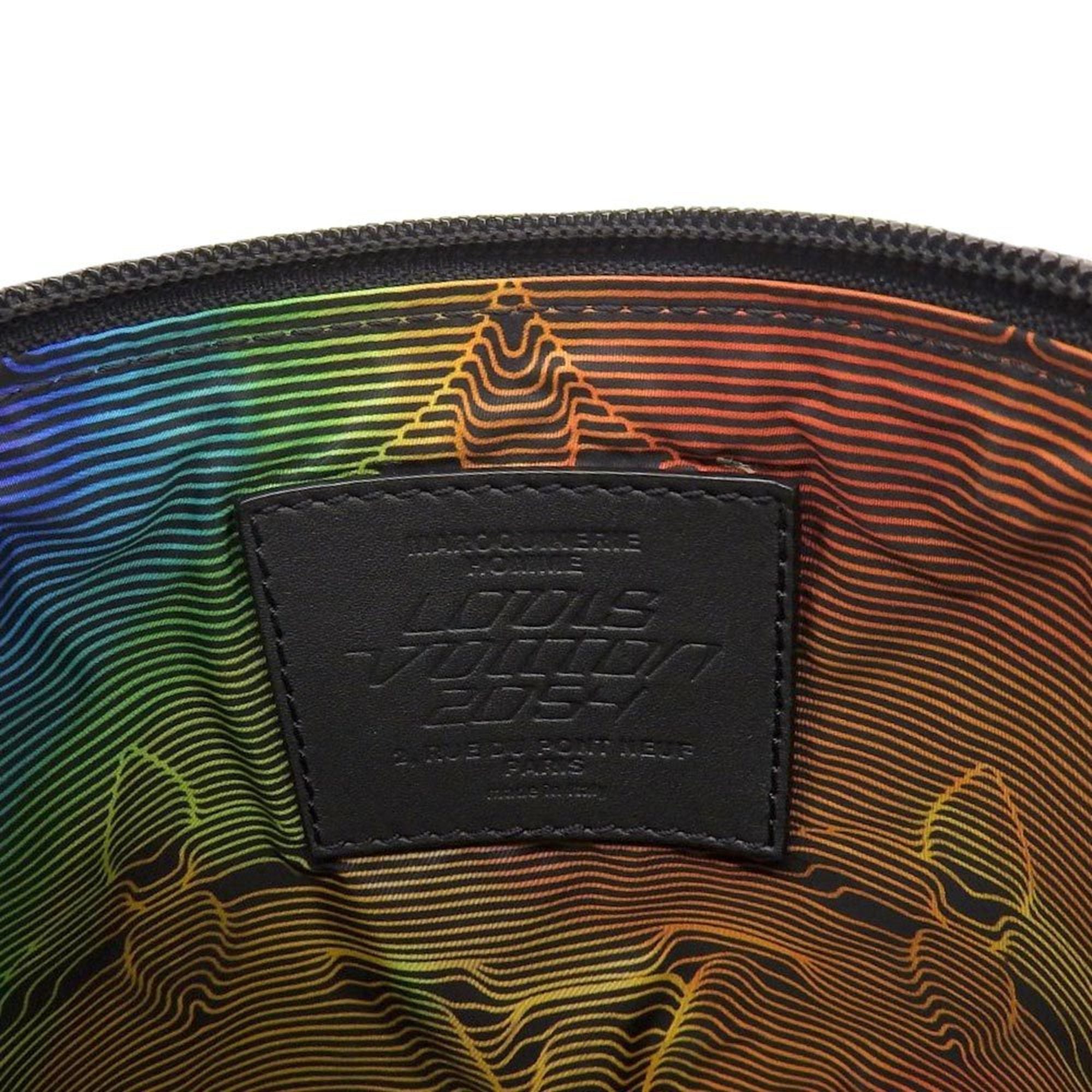 LOUIS VUITTON Expandable Porocheon M45604 Shoulder Bag Black Rainbow — Like New