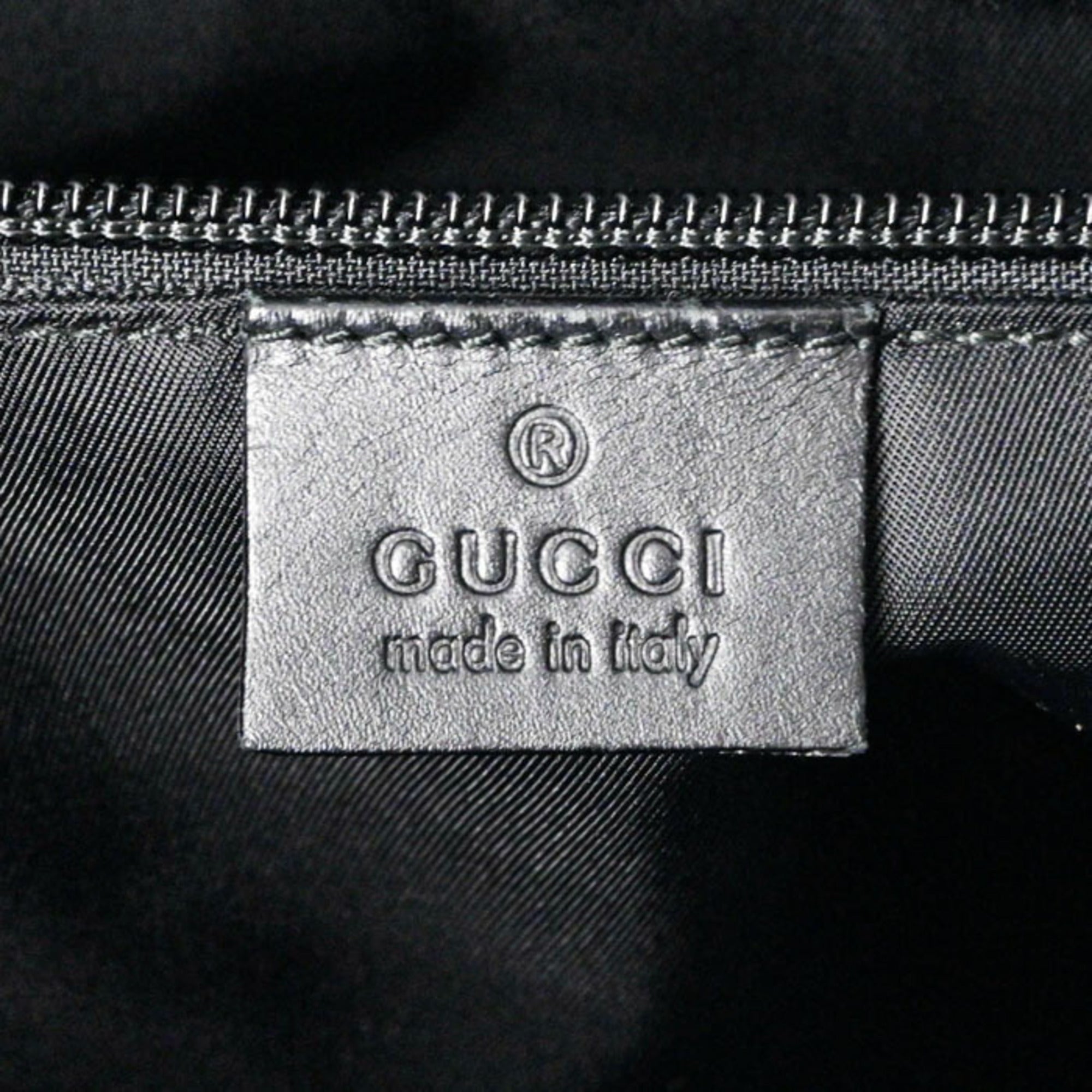 GUCCI GG Supreme Plus Tote Bag Leather Dark Gray Black 322072 — Like New