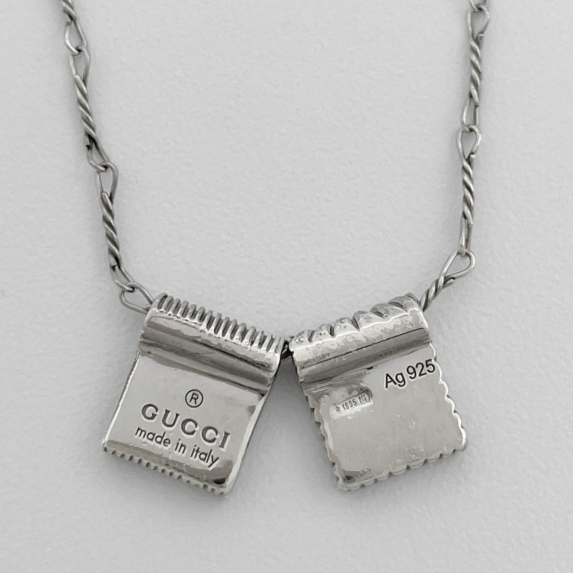 GUCCI Interlocking Necklace, SV925 Silver, Women's — Like New