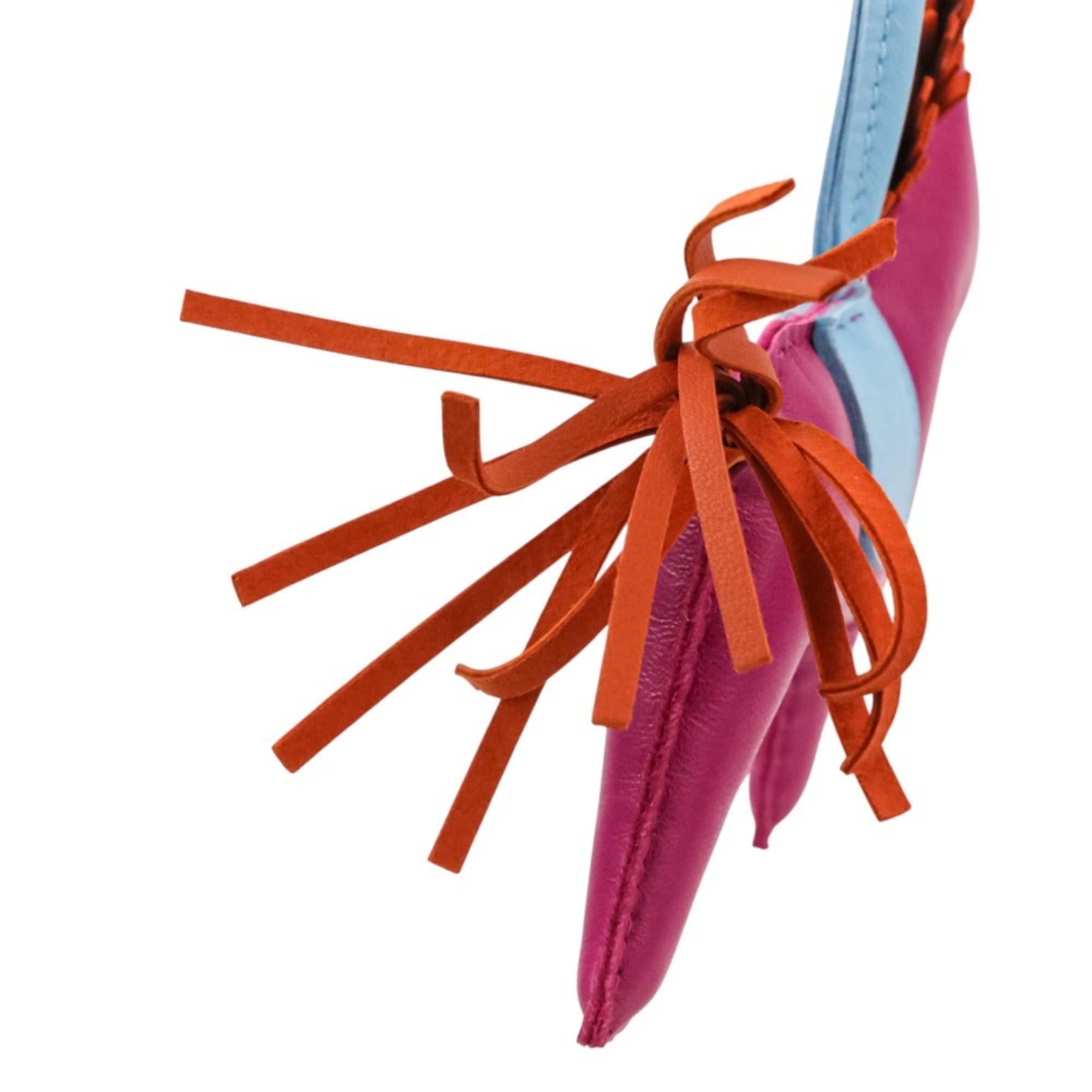 HERMES Rodeo MM Leather Accessory Bag Charm, Agneau Milo Purple Light Blue, Women's — Like New