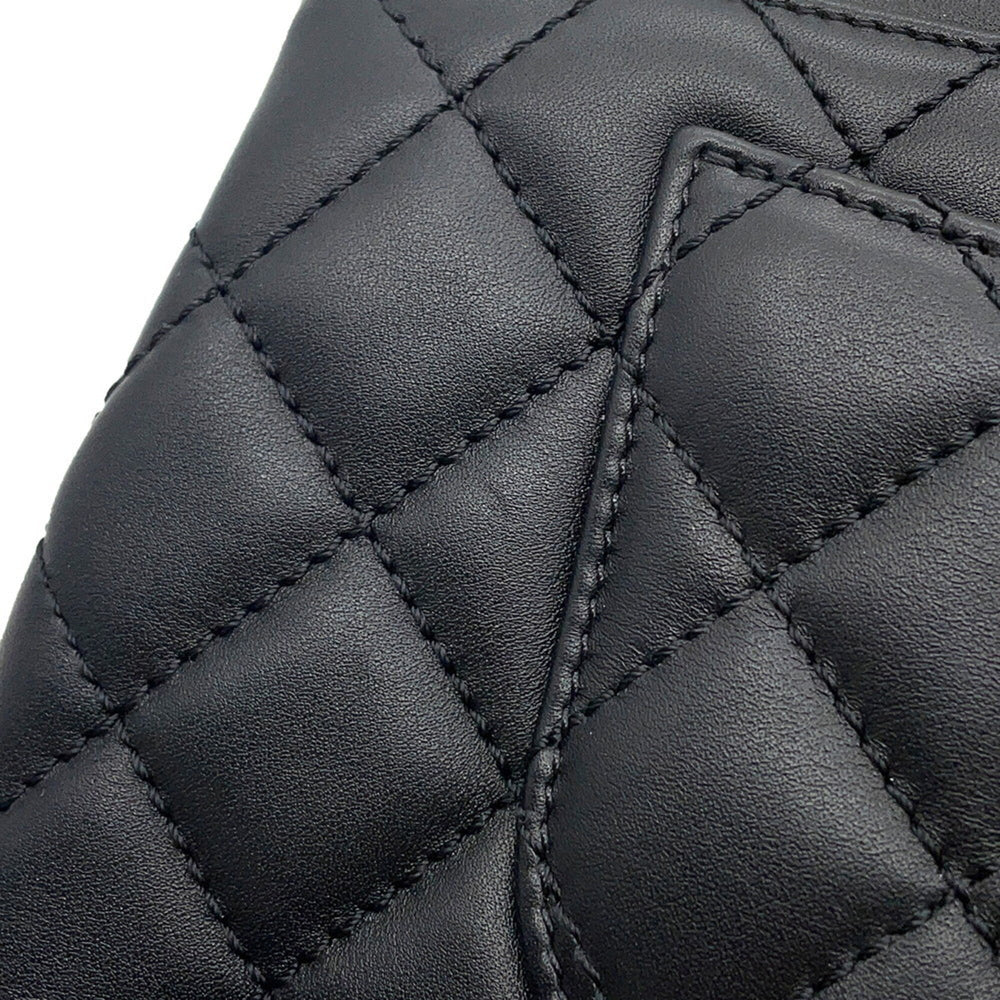 Chanel Matelassé handbag, Coco Mark, Handle, Lambskin, A92990, CHANEL 2-way shoulder bag, Black, handbag for women — Like New
