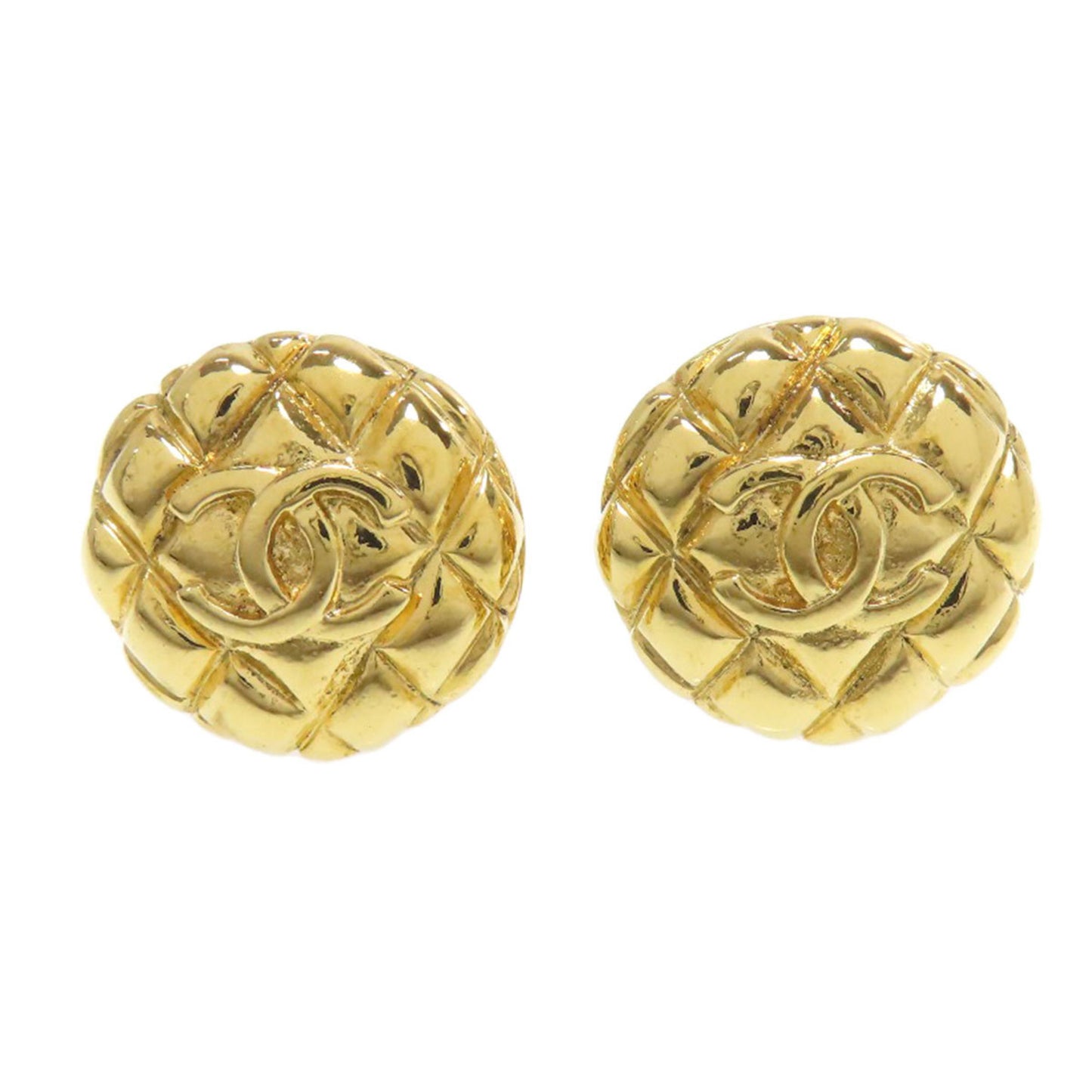 CHANEL Matelasse Coco Button Earrings for Women