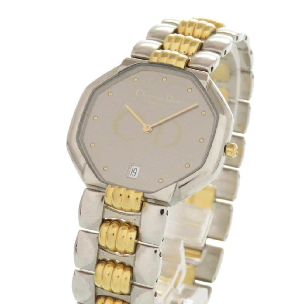 Christian Dior Octagon 45.204 Stainless Steel Silver and Gold Quartz Watch with Guarantee 0029 — Good