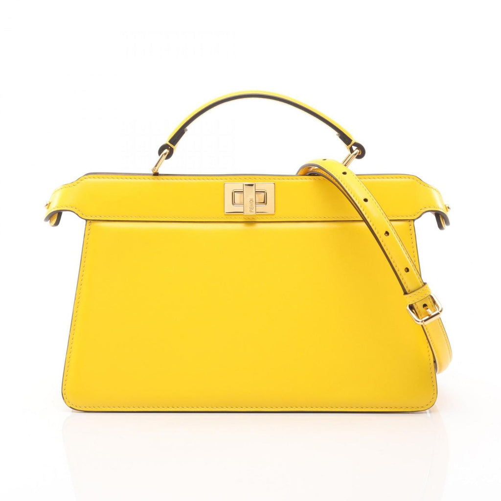 Fendi Peekaboo Isee East West Handbag, Leather, Women's, Yellow, 8BN323