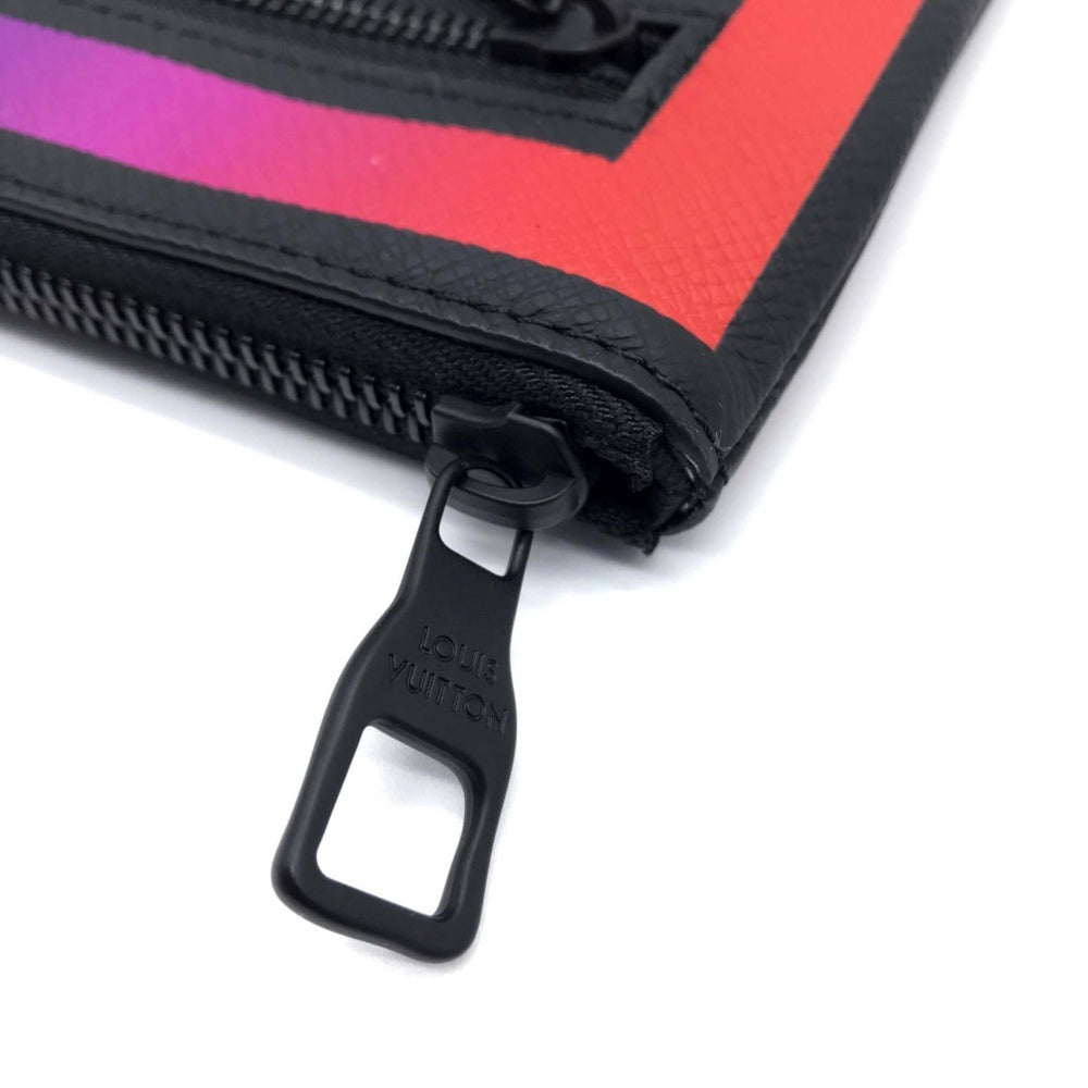 LOUIS VUITTON M30347 Taiga Pochette Chain Clutch Bag Leather Men's Noir x Rainbow G-200525-9 — New - Store Return