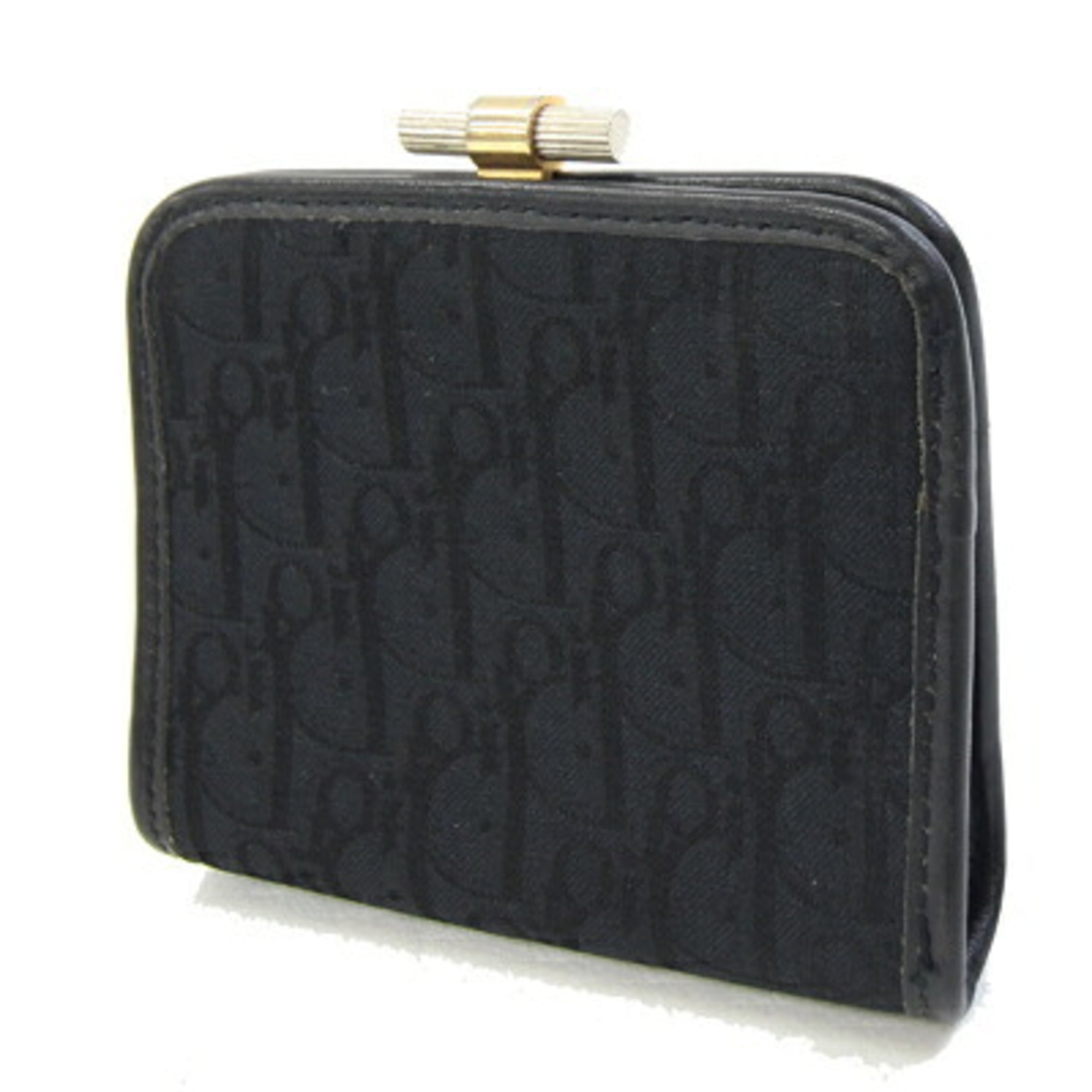 Christian Dior Dior coin case, black canvas and leather, Trotter mini wallet, old, women's, Christian