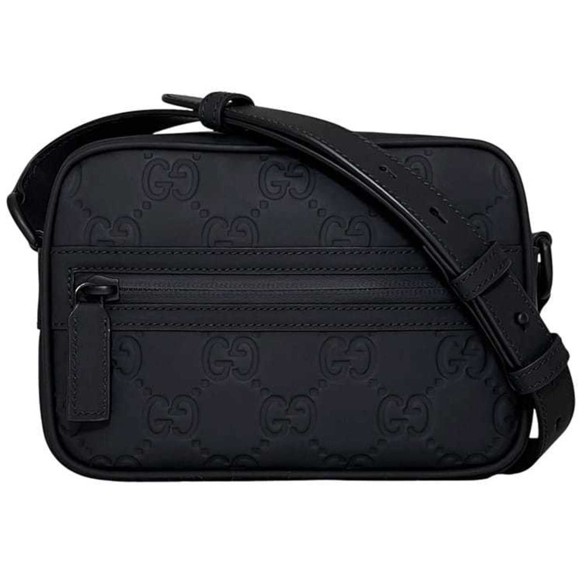 Gucci Shoulder Bag, Black GG 771321, Unused, Crossbody, Rubber Effect, 0416 GUCCI — Like New