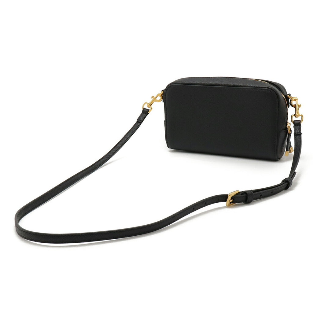 Christian Dior Caro Double Pouch Shoulder Bag in Black Leather (S7431UBAE900U)