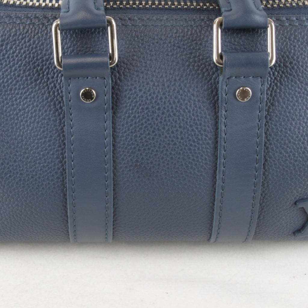 LOUIS VUITTON Aerogram Keepall XS Shoulder Bag with IC Chip, M81003, Leather Handbag, Blue, Women's