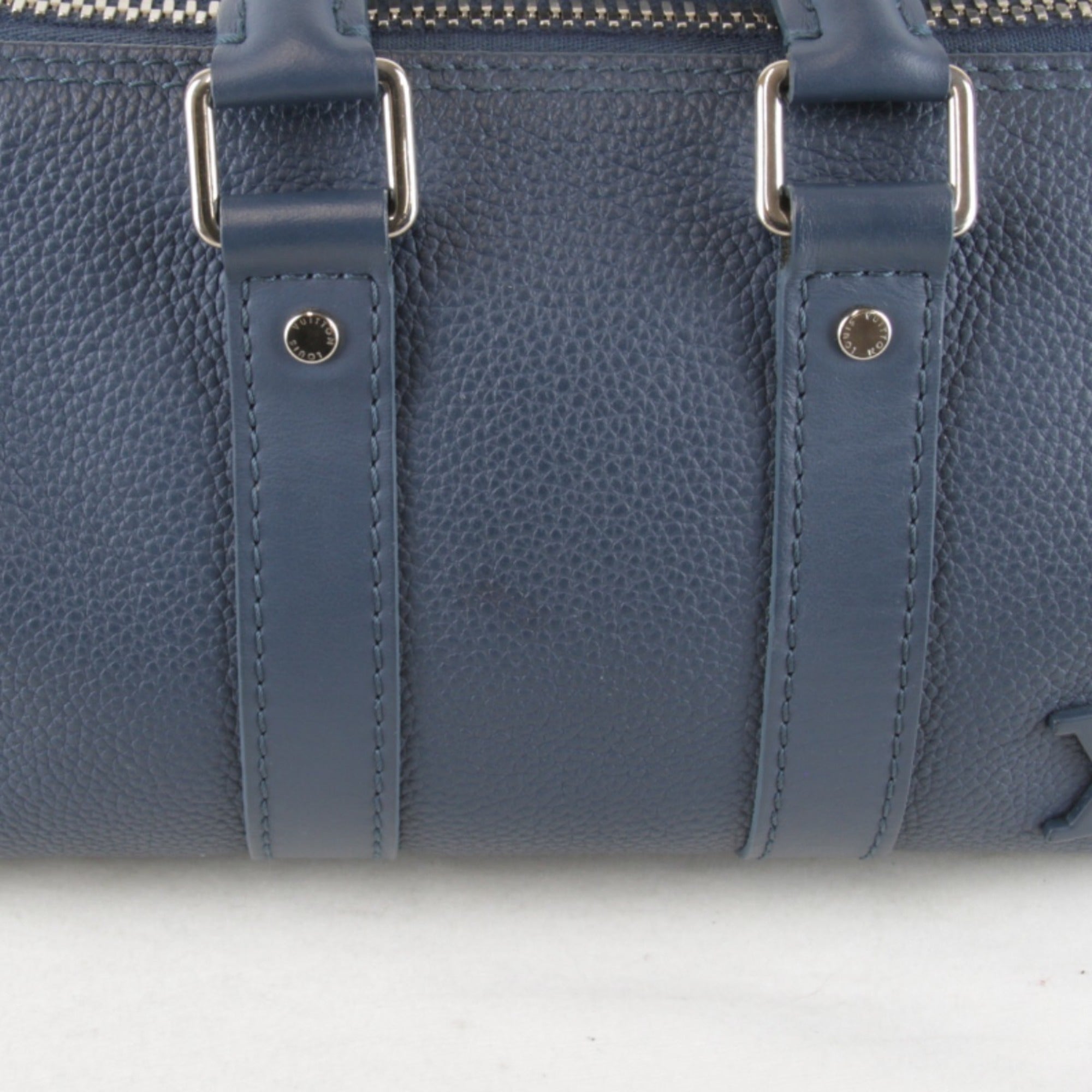 LOUIS VUITTON Aerogram Keepall XS Shoulder Bag with IC Chip, M81003, Leather Handbag, Blue, Women's