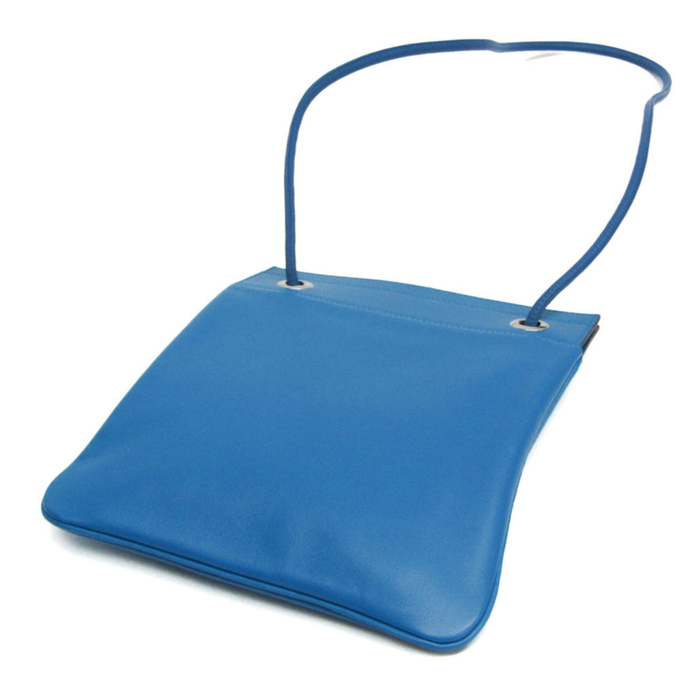 Hermes Aline Mini H082365CKAA Women's Agneau Milo,Swift Leather Shoulder Bag Blue — Like New