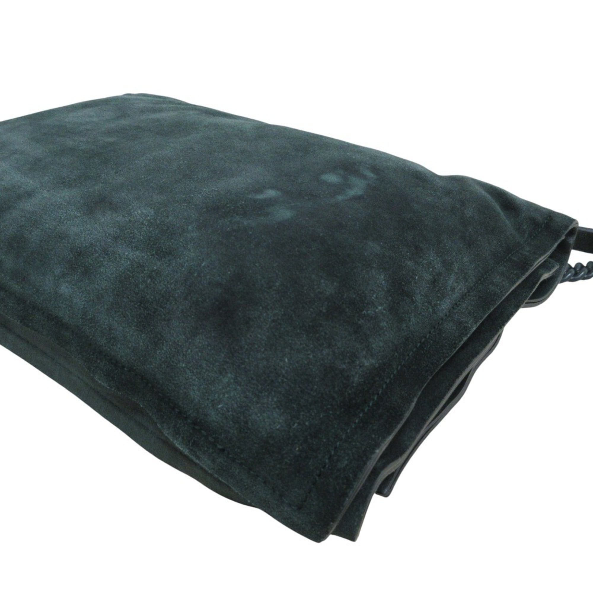 Salvatore Ferragamo VIVA BOW Vara Ribbon Suede Chain Shoulder Bag GG-211189 Green Women's