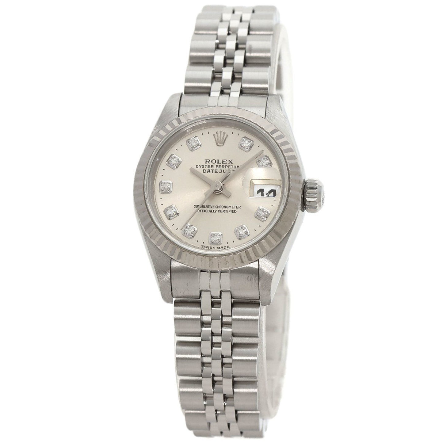 Rolex 69174G Datejust 10P Diamond Watch Stainless Steel SS K18WG Ladies ROLEX