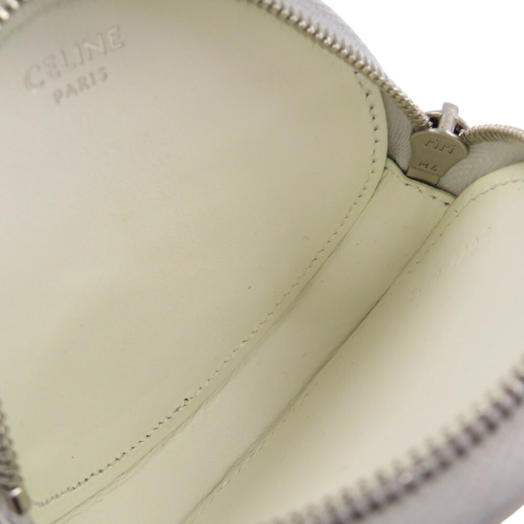 Celine Triomphe Leather Silver Coin Case 0117CELINE