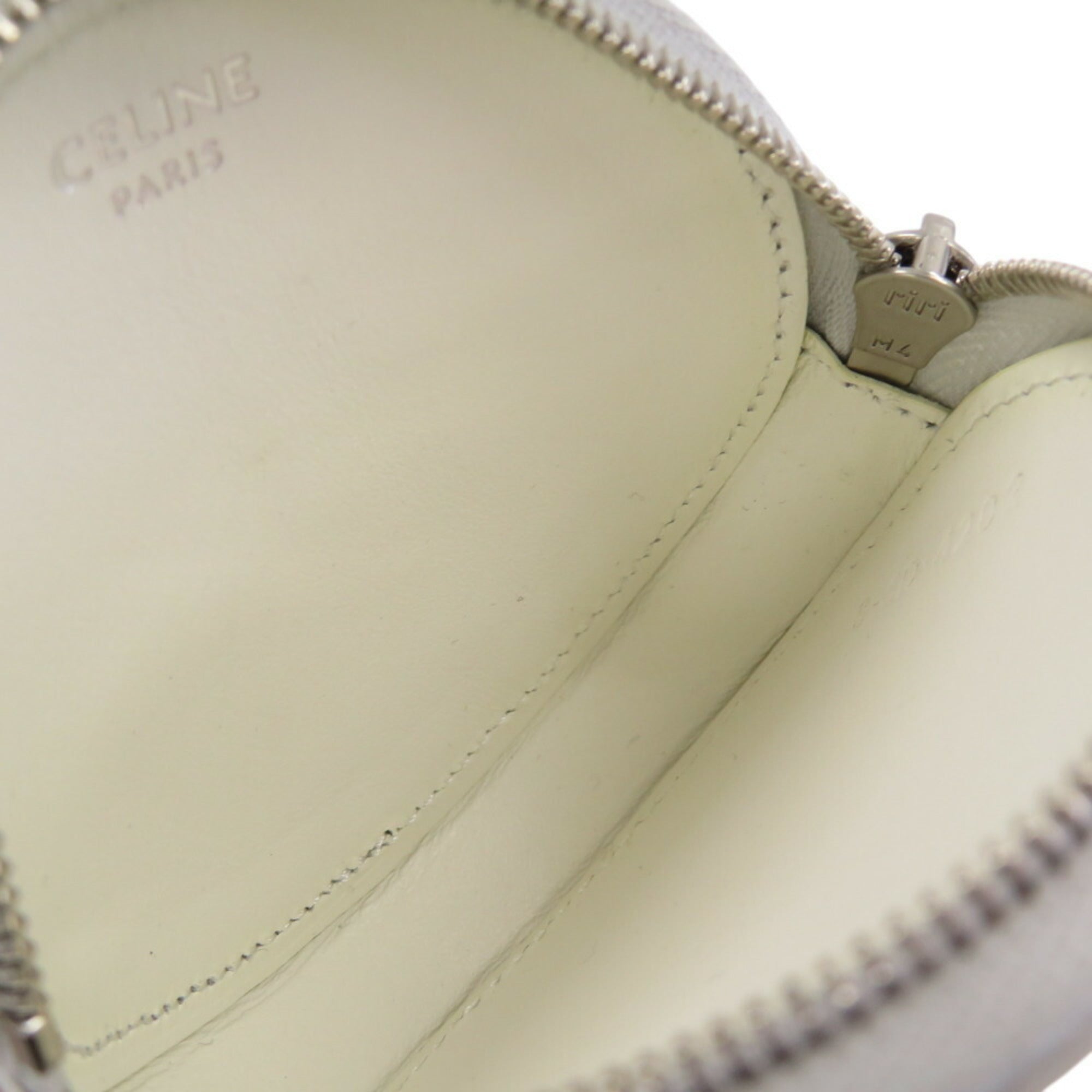 Celine Triomphe Leather Silver Coin Case 0117CELINE