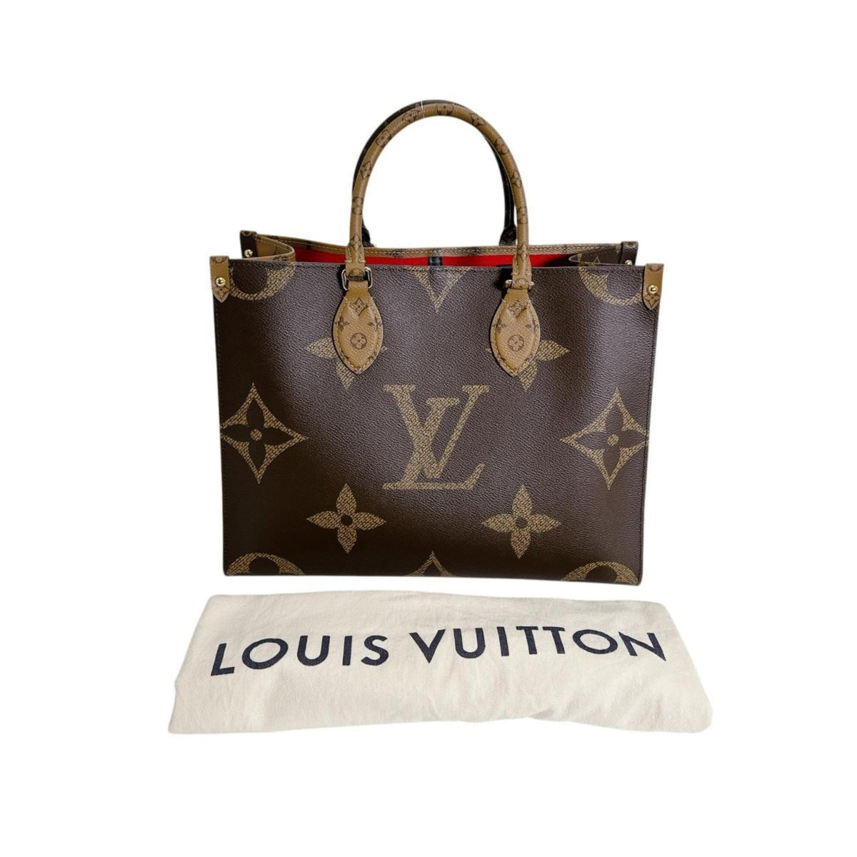 Louis Vuitton LOUIS VUITTON Tote Bag Handbag Monogram Giant Reverse OnTheGo MM M45321 Brown — Like New