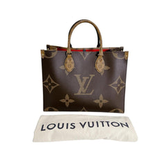 Louis Vuitton LOUIS VUITTON Tote Bag Handbag Monogram Giant Reverse OnTheGo MM M45321 Brown — Like New