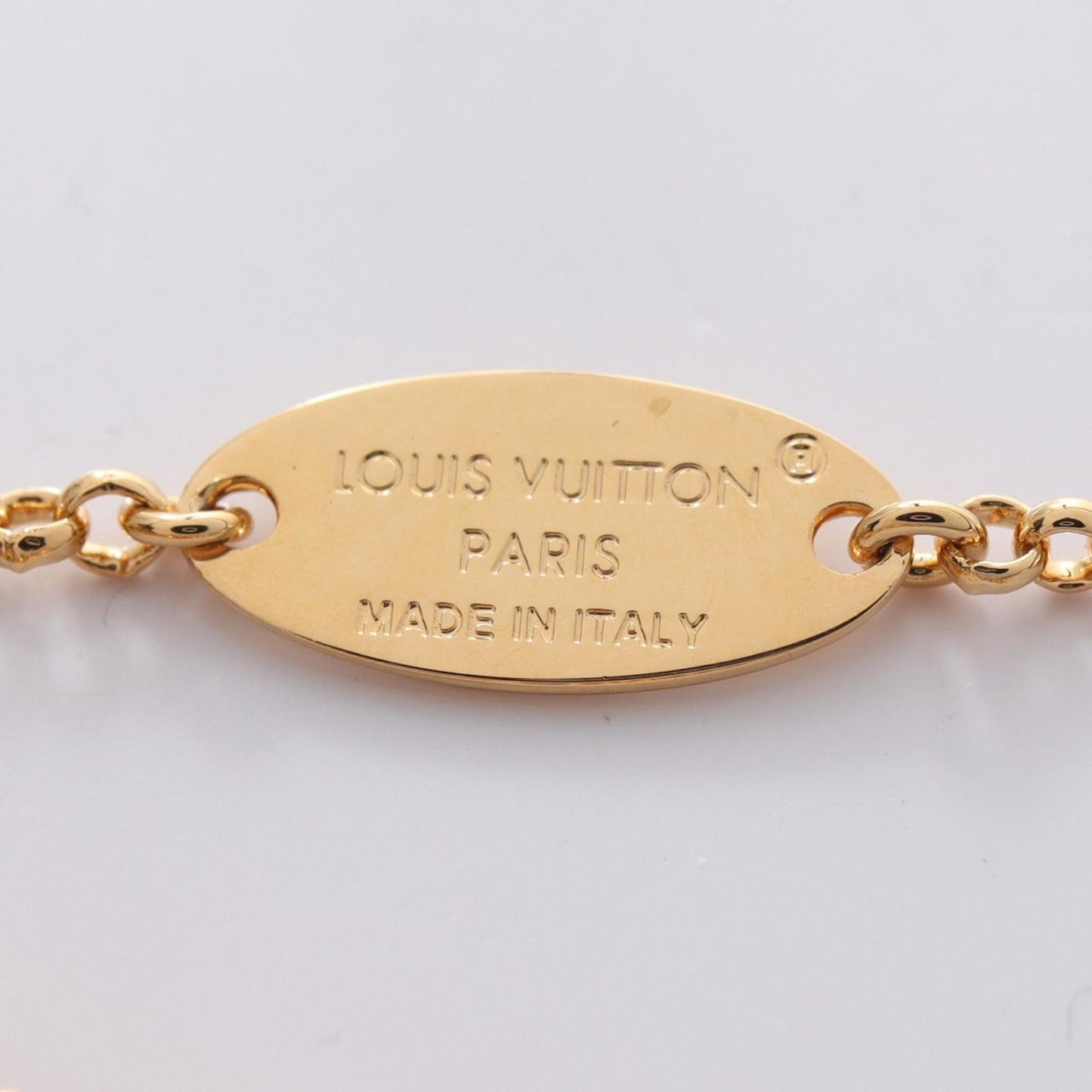 Louis Vuitton Ladies' LV Necklace, Gold-Plated with Rhinestones, Available in Gold and Clear.