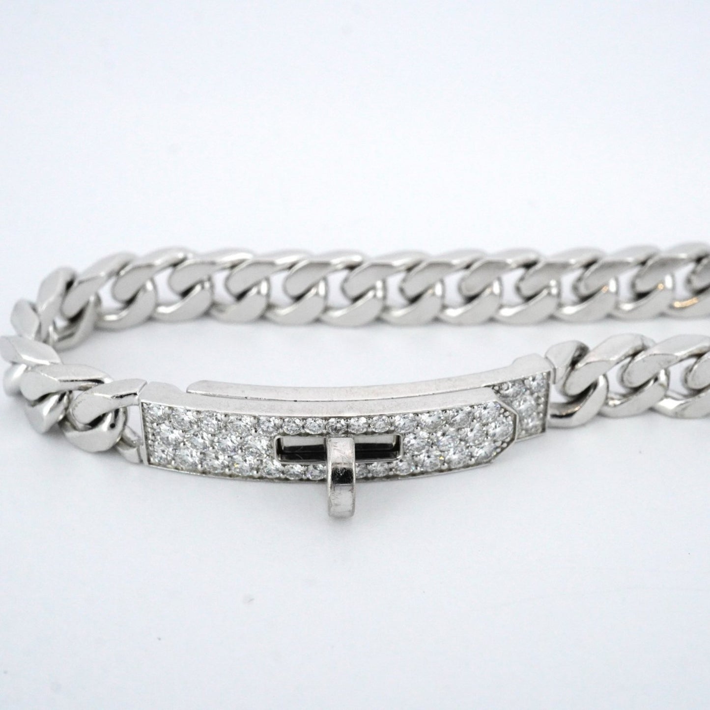 Hermes Kelly Gourmet Bracelet 18KWG White Gold Diamond Women's