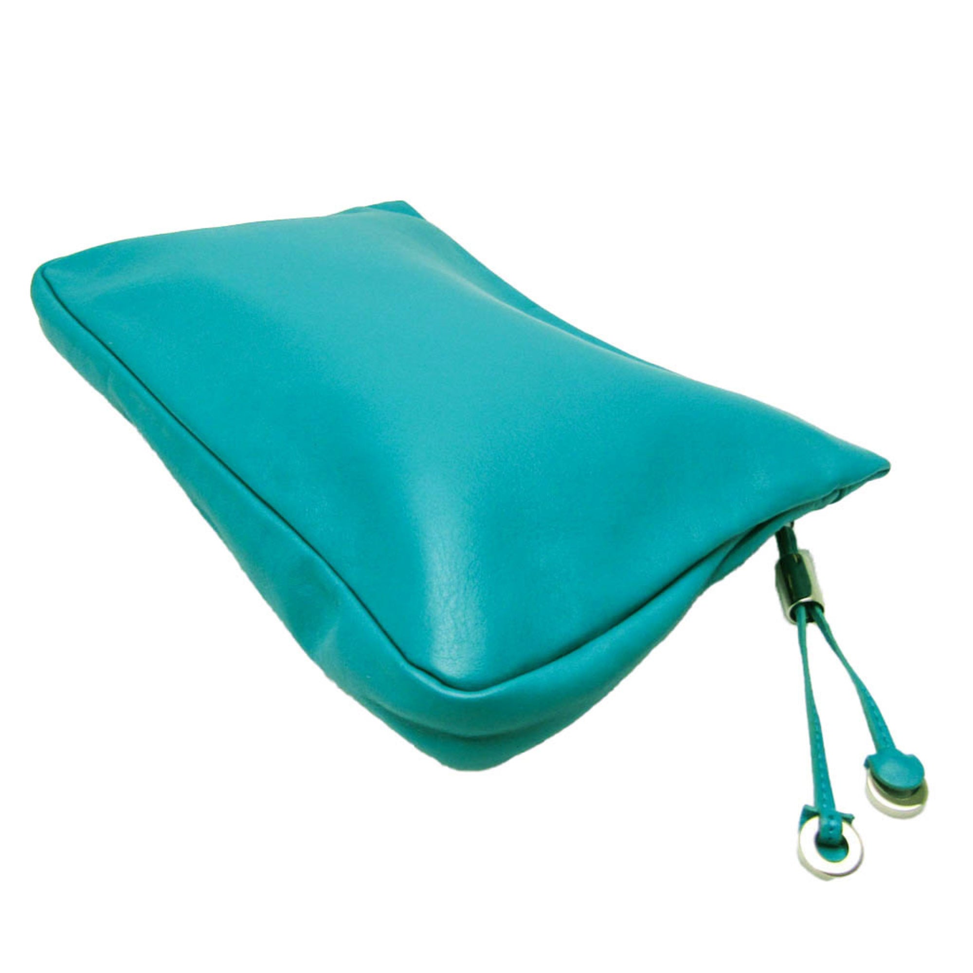 Jimmy Choo ZENA Women's Leather Studded Clutch Bag Green