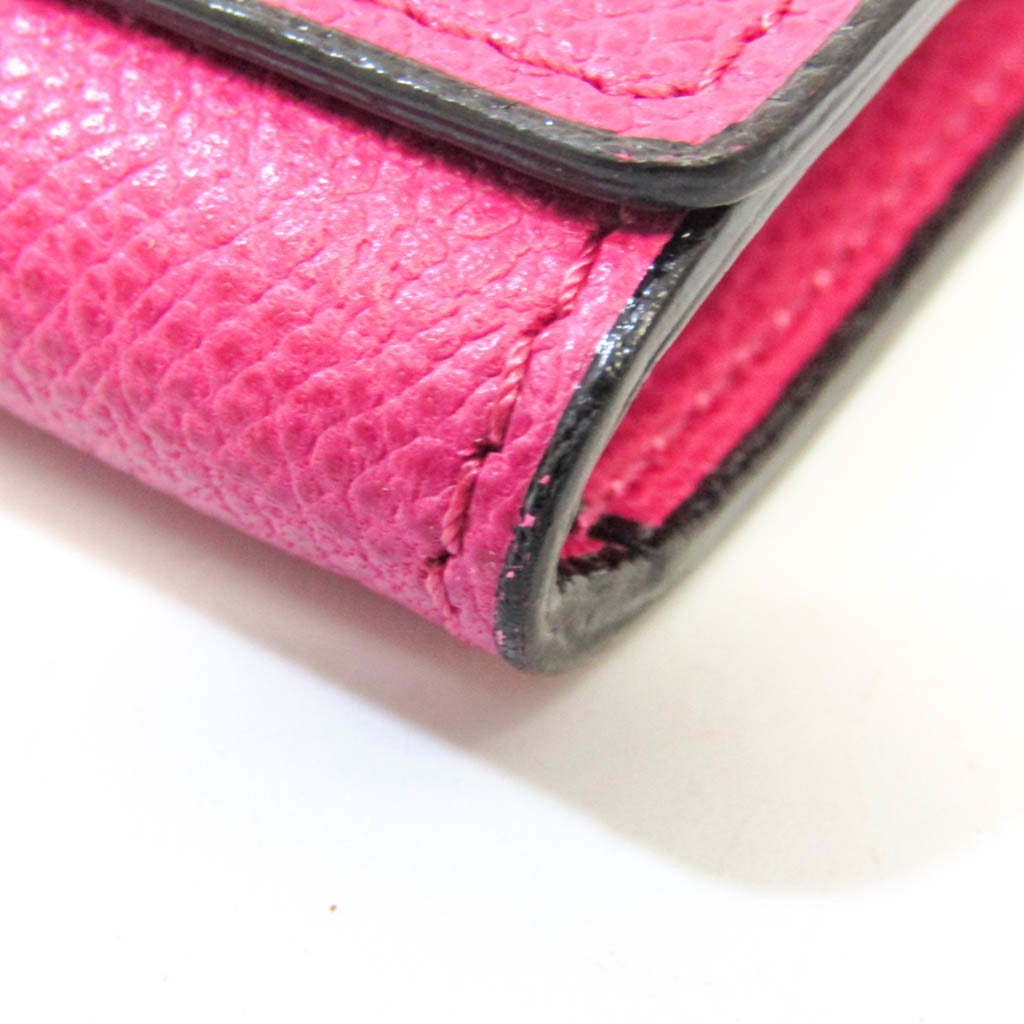 Valextra V9L18 Women's Leather Long Wallet (bi-fold) Pink
