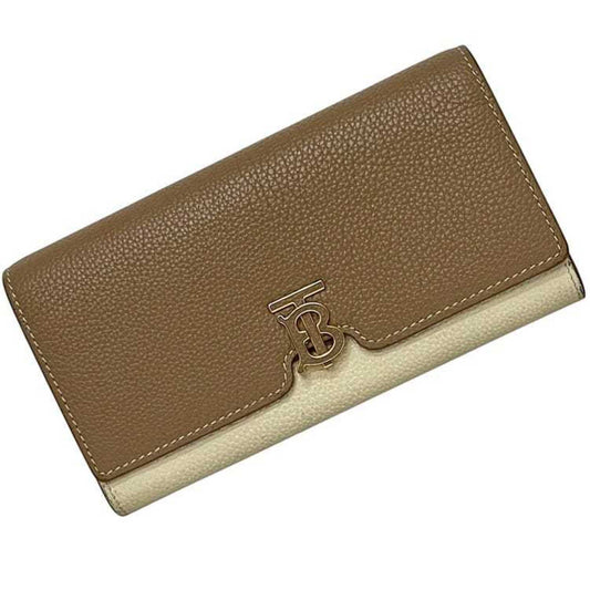 Burberry bifold long wallet f-24432 beige brown TB 8059622 1 leather BURBERRY two-tone men's women's