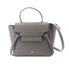 Celine CELINE Bag Waist Nano 2-way Hand Shoulder Handbag Leather Gray 189003 Belt — Like New