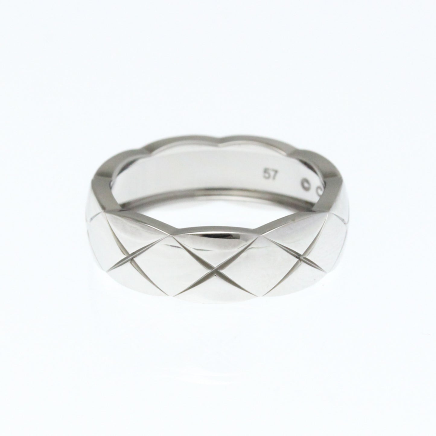 Chanel Coco Crush Ring Medium Size White Gold (18K) Fashion No Stone Band Ring Silver