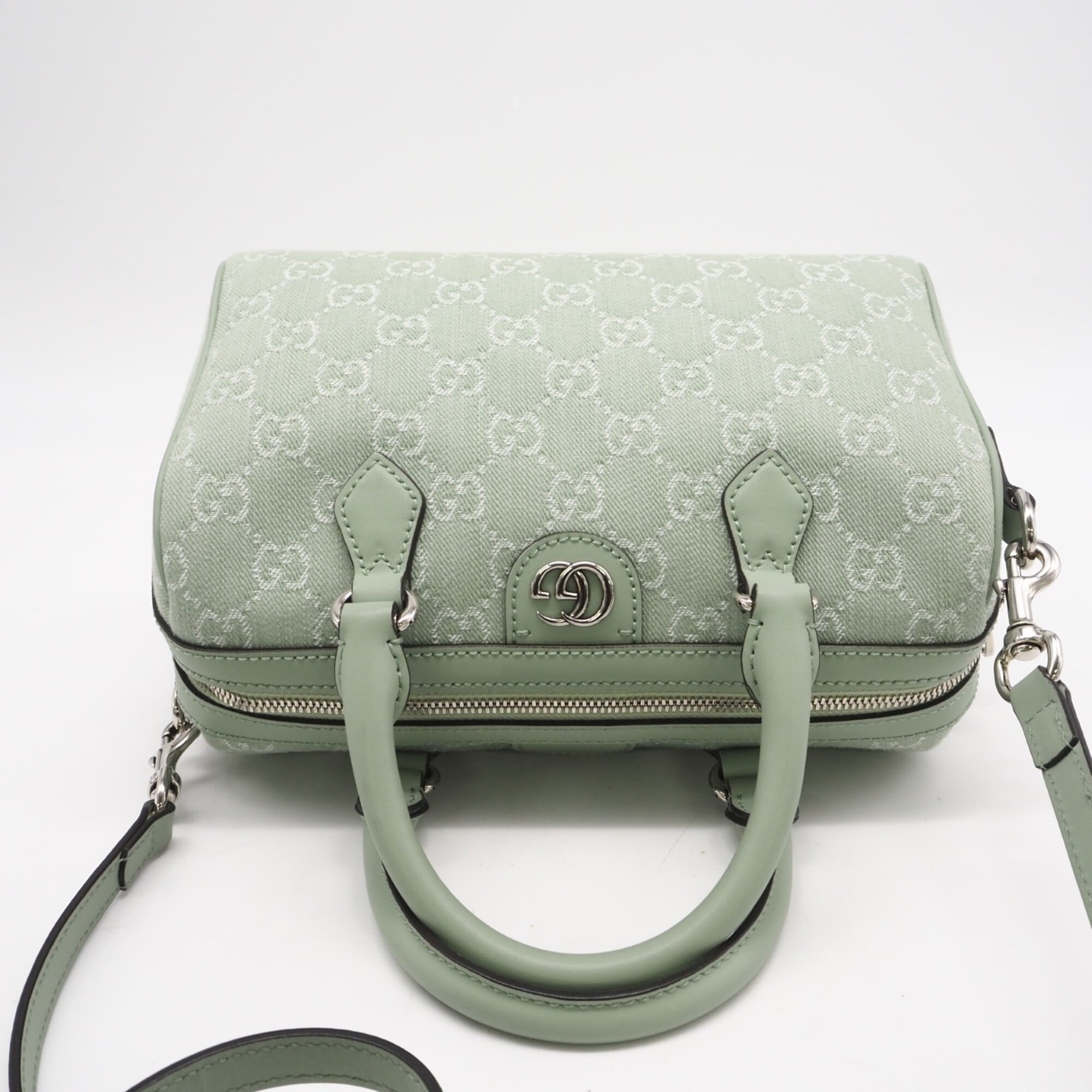GUCCI Ophidia GG Canvas Small Boston Bag 772061 Handbag Green Women's — New - Store Return