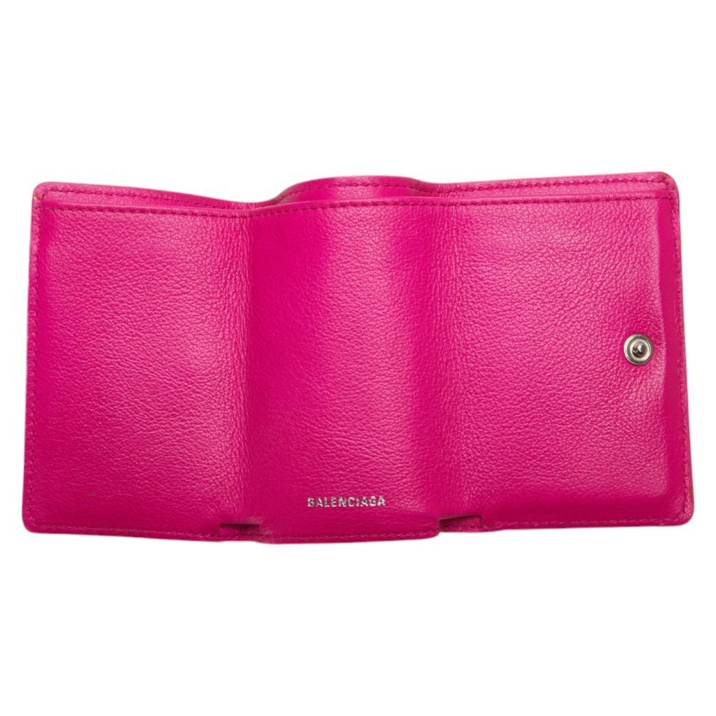 Balenciaga Paper Mini Wallet, Tri-fold Compact 391446, Pink Leather, Women's, BALENCIAGA