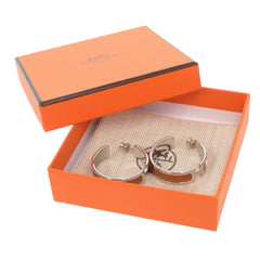 Hermes Olympe Veau Epsom Gold Silver Hardware Earrings Accessory 0399 HERMES — Like New