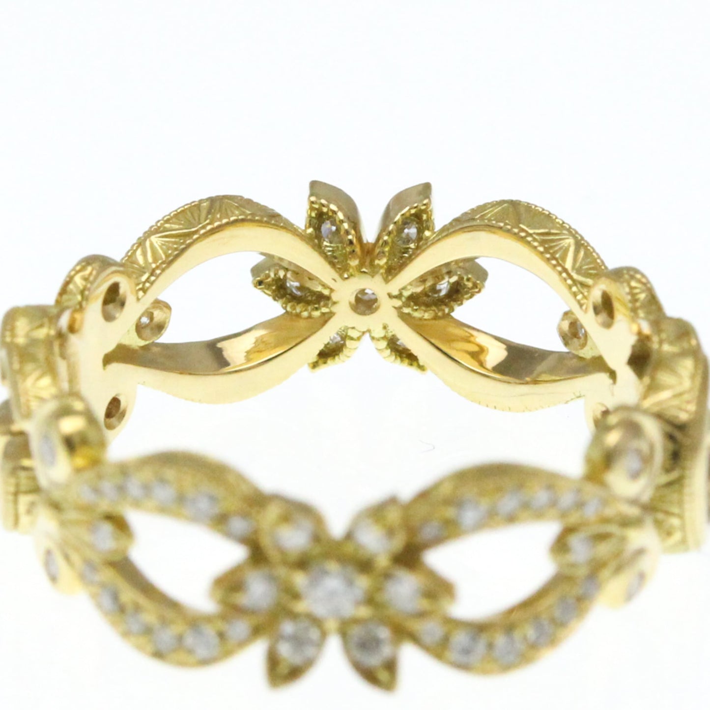 Gucci Flora Diamond Ring Yellow Gold (18K) Fashion Diamond Band Ring Gold