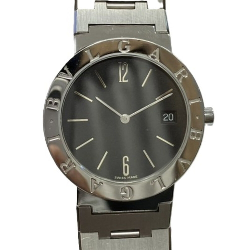 Bvlgari watch, total weight 78.8g, stainless steel, quartz movement, black dial, BB33SSD — Very Good
