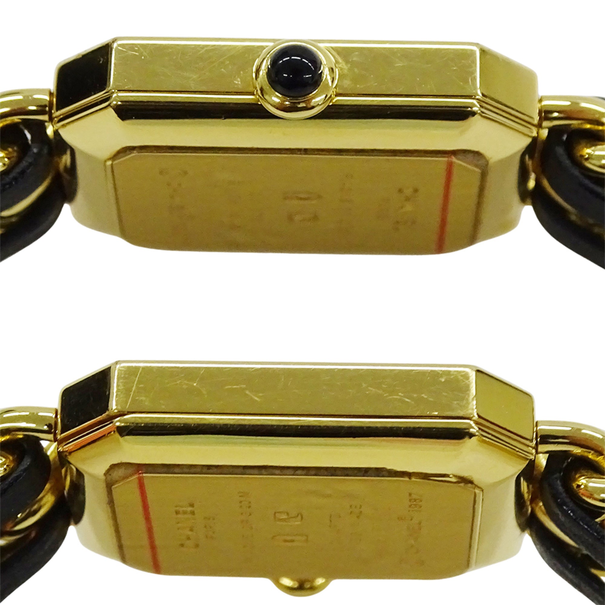 Chanel CHANEL Women's Watch Brand Premiere Quartz QZ GP Leather L Size H0001 Square Gold Black — Good